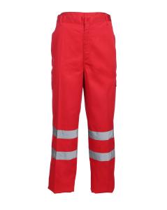 China Reflective Strips Patch Pocket Relaxation Red Work Pants factory