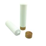 200ml Aluminum Cosmetic Soft Tube Packaging For Cosmetics Bamboo Lid 40/400 40MM