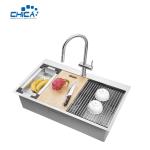 Single Bowl Handmade House Kitchen Sinks With Cutting Board Stainless Steel
