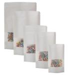 Doypack Heat Sealable Paper Bags Stand Up Kraft Paper Pouch With Matte Window