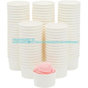 Disposable Ice Cream Cups With Lids And Spoons For Freezer, Dessert Cups Ice