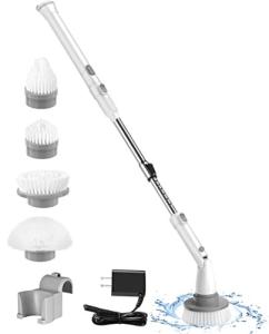 China 25/41/47 Inch Extendable Handle Electric Spin Scrubber , Cordless Cleaning Brush factory