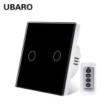 EU 86 Type Tempered Glass Panel Home Devices Wireless Remote Switch White 2