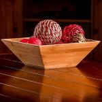 Personalized bamboo salad bowl for dinner service
