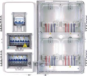 China 1 Phase Outside Electrical Meter Box 4 Positions For Main 20 - 40 A factory