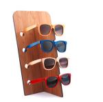 Natural Bamboo Sunglass Display Fixtures Five Pair Sunglass Holder For Wall