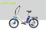 Blue Mens Women'S Electric Folding Bike , Citizen Folding Electric Bike 20"