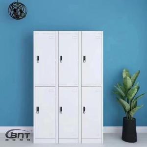 China Commercial H1850mm 6 Door Steel Locker Cabinet Metal Gym Locker factory