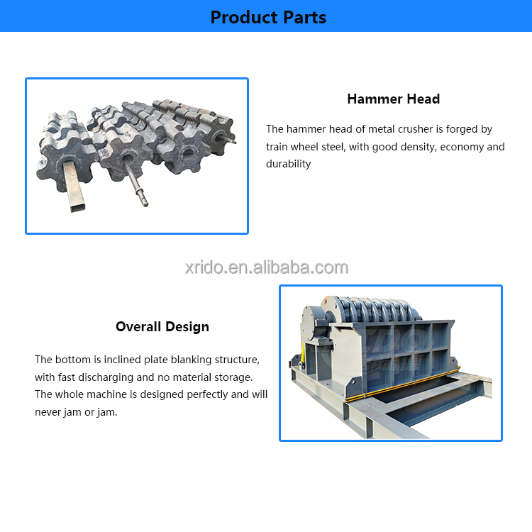 Scrap Metal Recycling Machine Car Body Metal Crusher Aluminum Cans Scrap