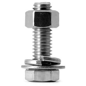 China Fully Threaded 304 Stainless Steel Hex Head Screw with Flat Lock Washers factory