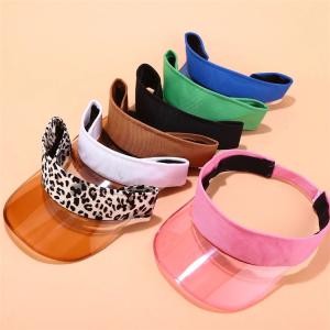 China Headband Anti UV Casual Sports Visor Bike Sun Hat Transparent Candy Color factory