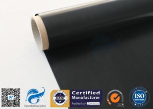 China Black Fire Resistant PTFE Coated Fiberglass Fabric 0.25mm 520 g / m2 factory