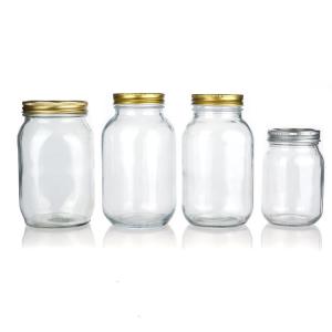 Custom Design 8 Oz 16 Oz Food Storage Container Glass Mason Jar with Lids