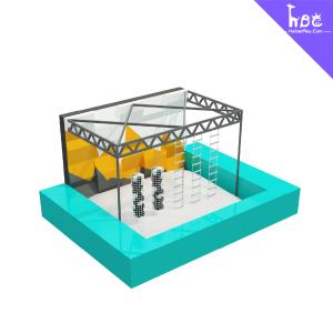 China Commercial Indoor Playground And Trampoline Park Air Cushion Zip Line Combination factory