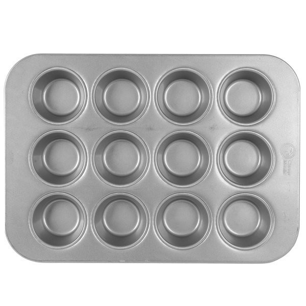RK Bakeware China-12 Compartment Fluted 1.5mm Muffin Baking Pan Glazed Aluminized Steel 0