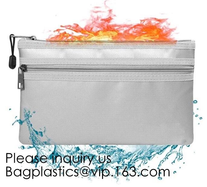 Silicone Coated Fireproof Bag A4 Fireproof Document Holder Case Fire Resistant Money Purse,Heavy Duty Safe Fireproof Bag