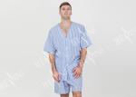 Polycotton Yarn Dyed Mens Striped Pajamas / Mens Summer Pajamas Shorts