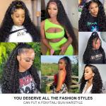 Deep Wave 360 HD Lace Front Human Hair Wig Brazilian Curly Preplucked Wig