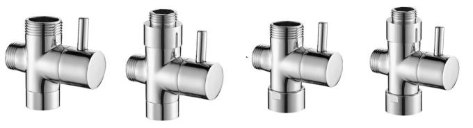 F1/2'xM1/2"xM3/4"Three Way Chrome-Plated Brass Shower Faucet Diverter Valve With Zinc Handle