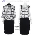 neck designs for woman suit with black skirt