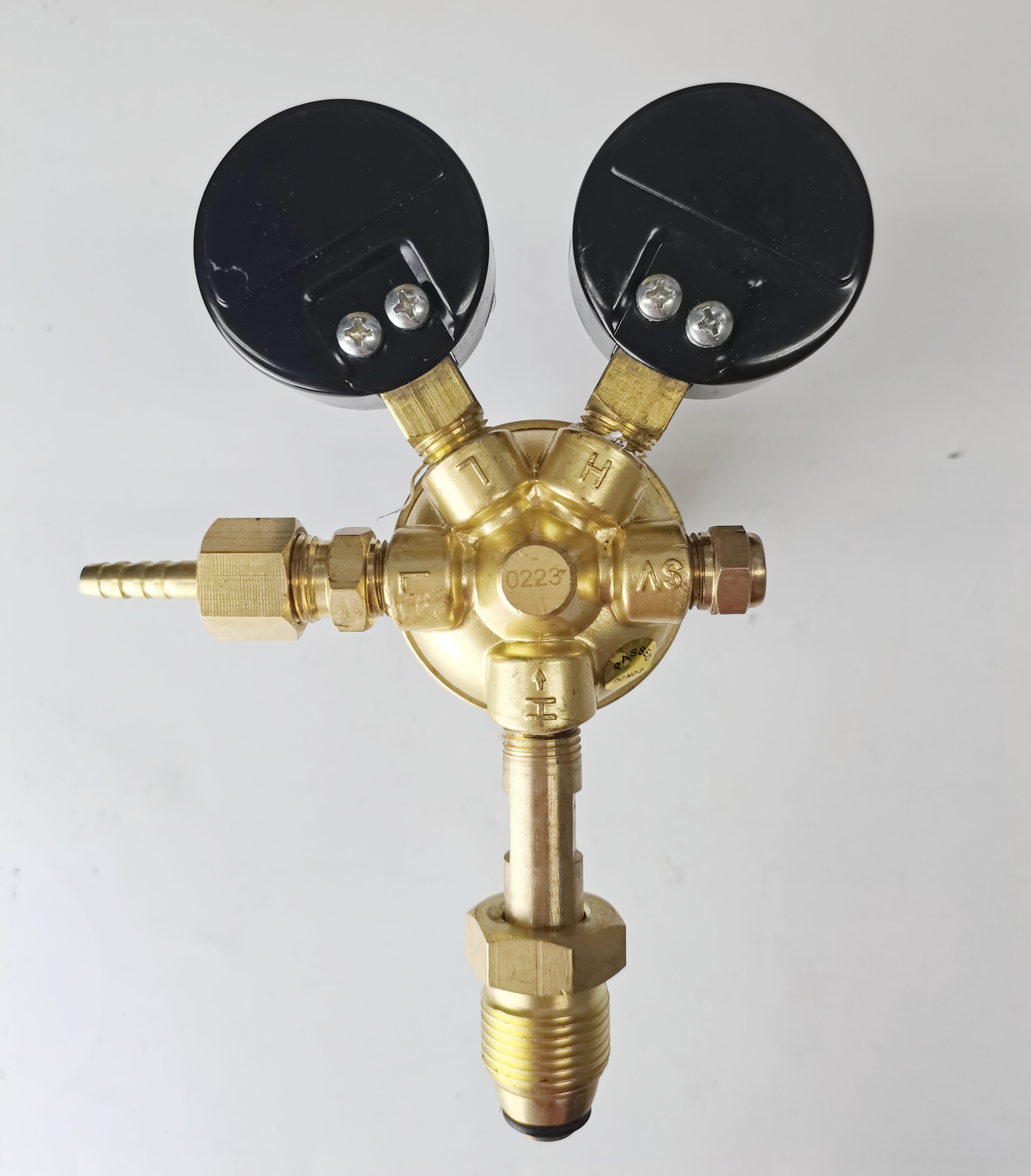 ODM Supported British Style Argon Gas Regulator Dual Co2 Flowmeter for High Pressure Mig Tig Welding