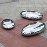 3 Dimensional Cobblestone Mirror Sculpture Garden Ornaments Customized