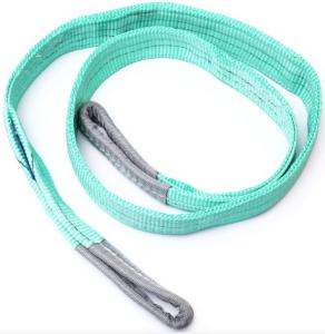 China WLL 2000KG ,Double ply polyester webbing sling / lifting sling with reinforced lifting eyes, factory