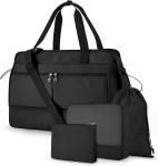 Large Black 40L Carry On Weekend Overnight Bag Sports Gym Yoga Custom With Shoe