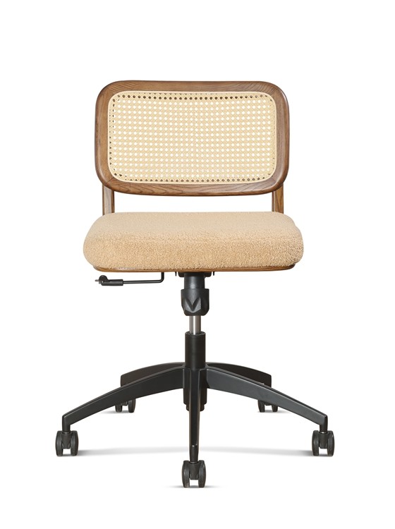 83 Cm Rattan Office Mid Back Manager Chair On Wheels 0.121CBM Multifunction
