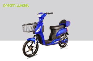 China Blue Pedal Assisted Electric Scooter , 18&quot; X 2.5 Electric Moped Scooter For Adults factory