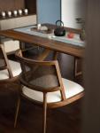 Ashwood Frame Nordic Design Modern Solid Wood PU Leather Rattan Dining Room