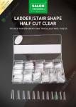 Ladder/Stair Shape Half Cut False Nail French Style Artificial Nail Tips Fake