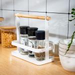 Kitchen Organiser Kitchen Portable Steel Tabletop Spice Rack Wire Baskets With