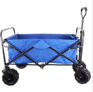 China Mesh Platform Four Wheel Folding Wagon Cart Industrial For Grocery Shopping factory