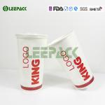 Red Pepsi Cold Drink Paper Cups For Cinema , Food Grade Ink Printing double PE