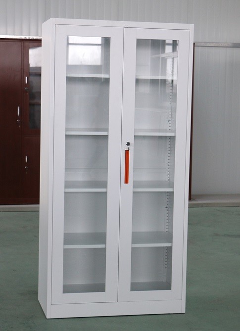 Glass Door Metal Office Cupboard Steel Powder Coating