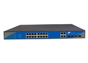 China FCC 16 Port SFP Fiber Switch 16 10/100/1000M POE Port 4 Gigabit Combo Port factory