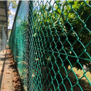 China Green Galvanized Plastic Coated 6 Gauge Chain Link Fence 10 Foot factory