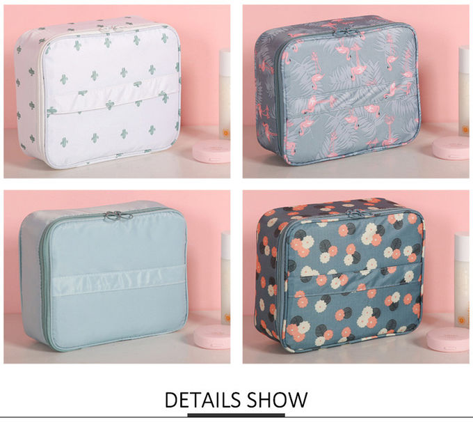 Professional Wholesale Striped Nylon Waterproo Makeup Cosmetic Wash Bag