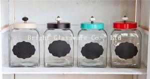 China Square big storage jar with lid, candy jar, sugar jar, food jar sale factory