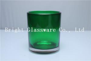China Green Press Glass Candle Holder factory