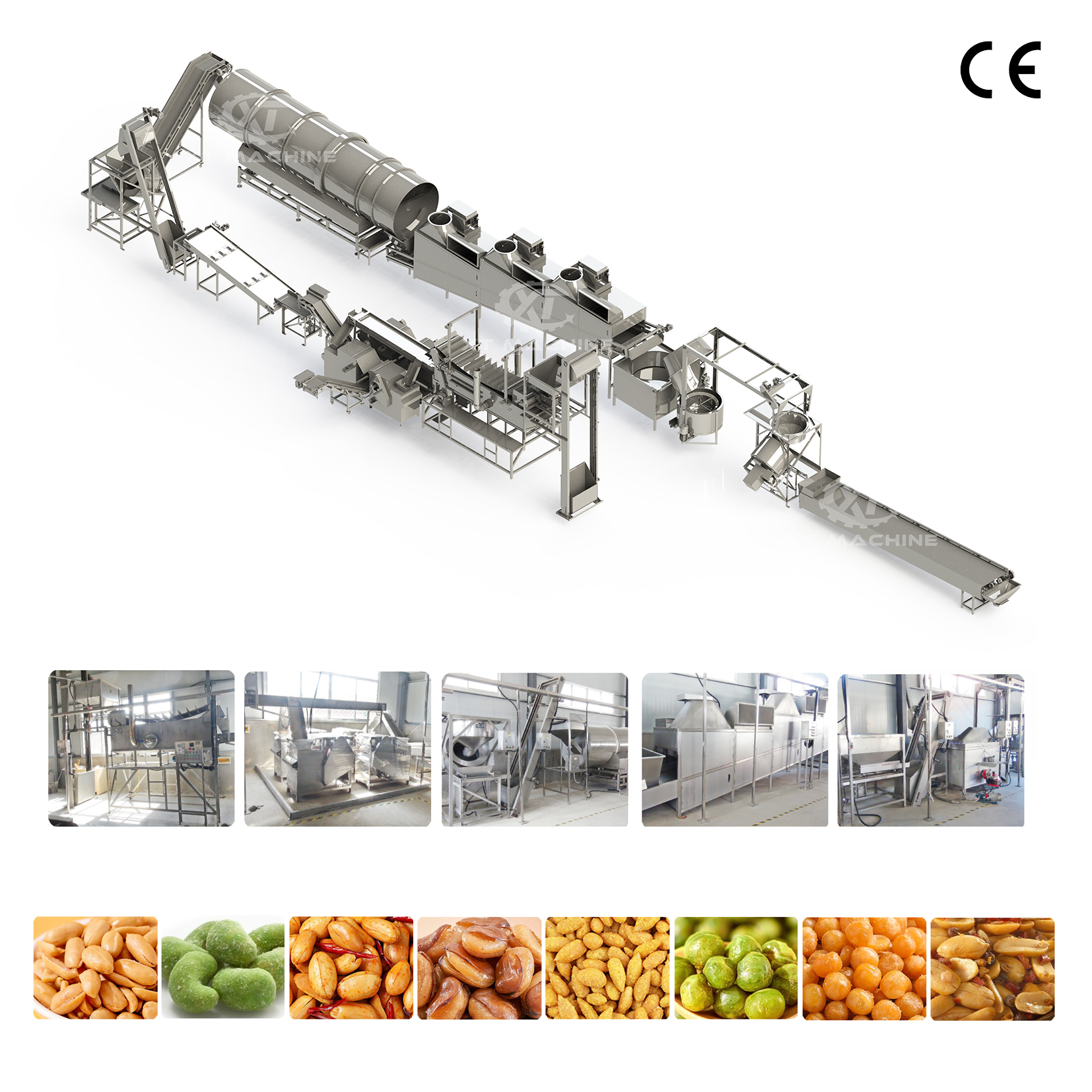 Industrial Nut Frying Machine Peanut Frying Machine Cashew Fryer Production Line