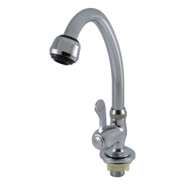 360 Degree Rotating Kitchen Faucet With Zinc-Alloy Construction And Chrome