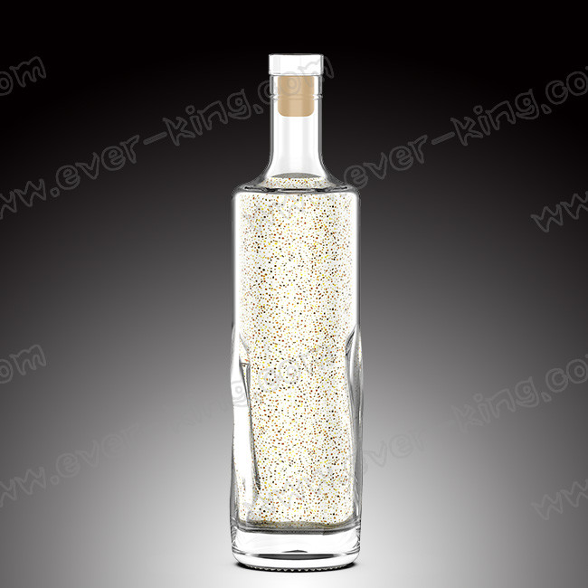 Offset Printing Liquor Vodka Spirit Glass Custom With Aluminum Cap