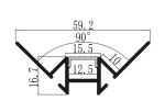 59*17mm Plaster in LED Channel Drywall Gypsum Profile Dimmer With Sense