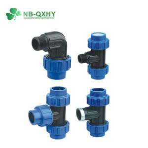 Irrigation PP Compression Pipe Fitting Tee Varnish Paint Equal Tee Male Thread