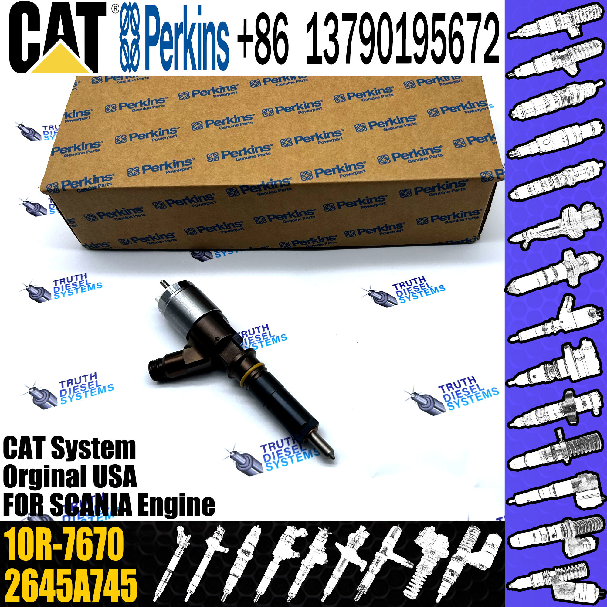 C6.6 Diesel Fuel Injector 320-0670 320-0670 3200670 2645A745 10R7670 10R-7670 For Perkins CAT