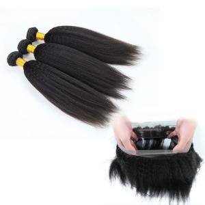 China Genuine 360 Lace Frontal Closure With Bundles Kinky Straight No Shedding factory