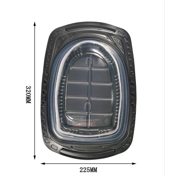 China Disposable Plastic Takeaway Packaging Sushi Container Round Party Tray factory