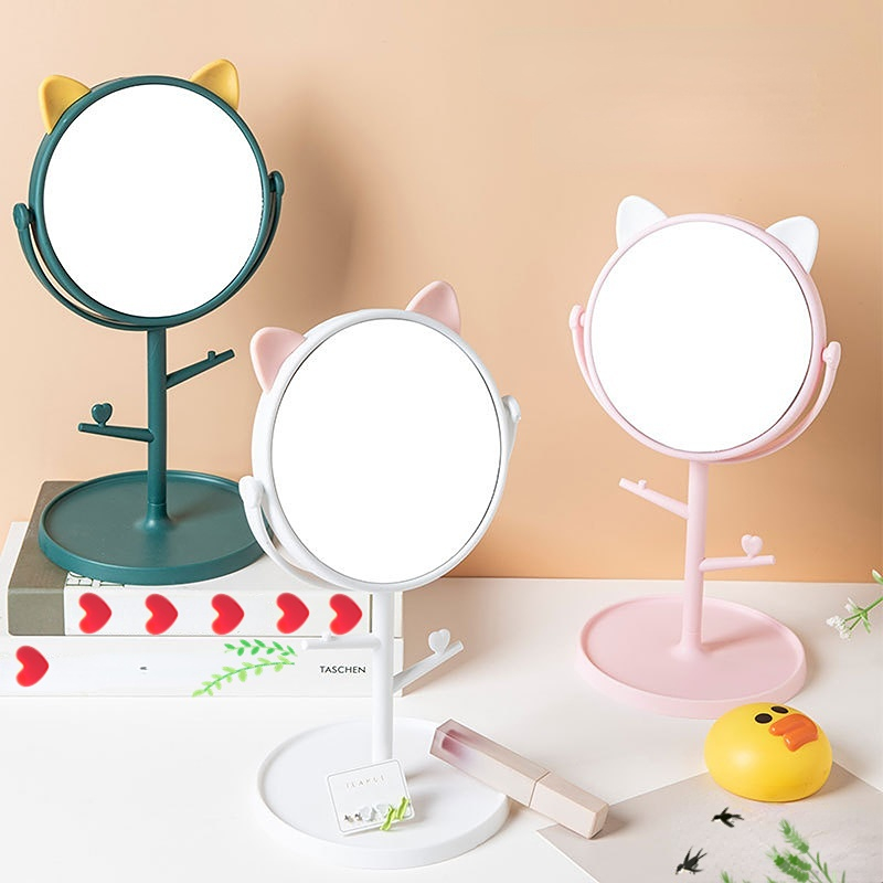 Small Circle Plastic and Glass Mirror for Everyday Top Fashion Adjustable Make Up